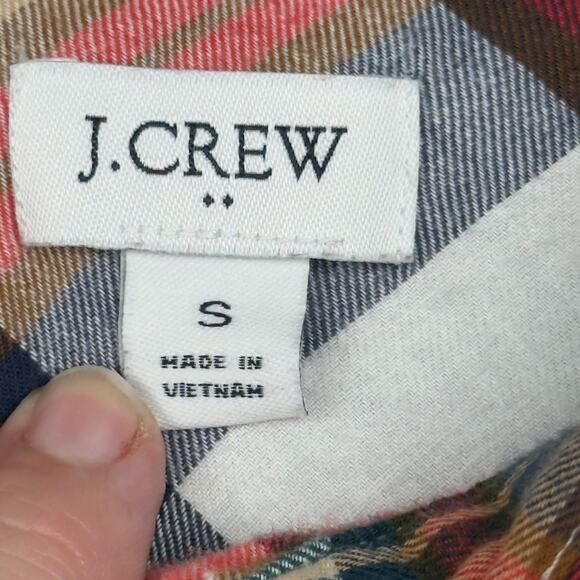 J.Crew Women's SM Plaid Light Flannel Long Sleeve Button Down Shirt Gorp - Picture 5 of 10